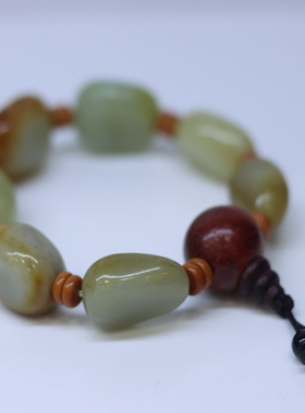 天然和田玉籽料原石手链