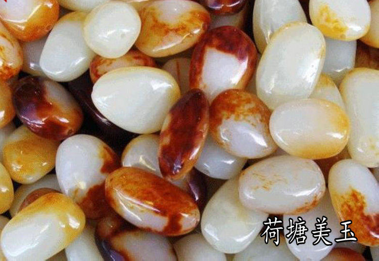 新疆和田玉手链籽料枣红皮原石散珠随型DIY半成品羊脂级白玉配件