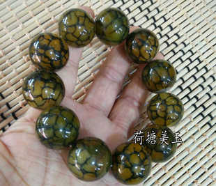 巴西正品 纯天然帝王龙纹玛瑙石玉髓圆珠子手串手链男女情侣款