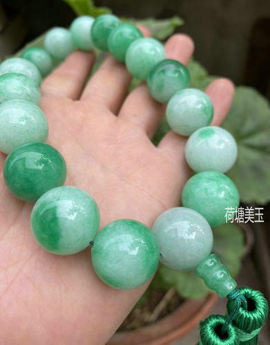 开运天然马来玉佛珠手链大号马来西亚翡翠圆珠手串18粒念珠车挂
