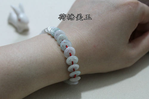 天然镂空平安扣编织手链饰品玉器