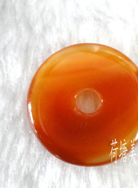 巴西怀古风平安扣红玉髓玛瑙吊坠