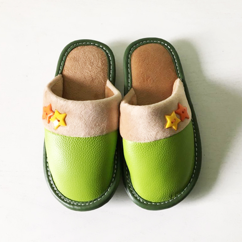 Chaussons enfants en cuir pour hiver - semelle tendon - Ref 1003688 Image 3