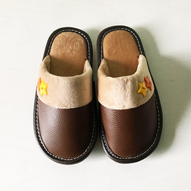 Chaussons enfants en cuir pour hiver - semelle tendon - Ref 1003688 Image 4