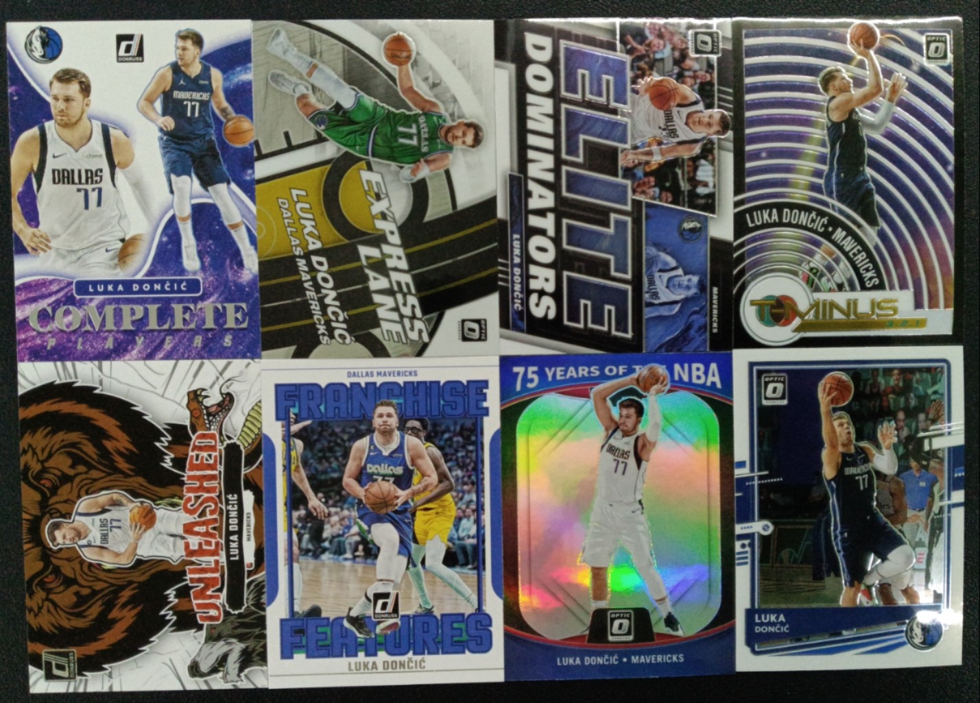 nba球星卡 帕尼尼 小牛队donruss optic 东契奇 新秀普特卡实物卡
