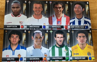 足球球星卡 2003-04 西甲系列 大头像特卡 贝克汉姆 里克尔梅等