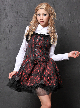 GLP萝莉塔公主洋装蓬蓬蛋糕蕾丝雪纺连衣裙秋装81081蓬蓬裙无袖