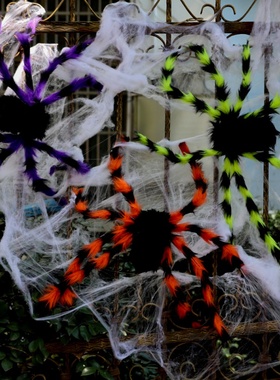 跨境万圣节蜘蛛鬼节派对装饰道具