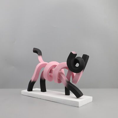 欧式轻奢抽象扭曲线条猫咪趣味树