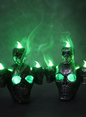 万圣节骷髅灯恐怖蜡烛灯出烟檀香