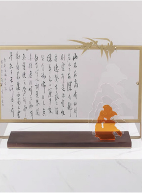 轻奢新中式家居饰品软装高端样板间售楼处展厅酒店禅意亚克力摆件