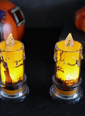 万圣节LED电子蜡烛灯鬼节装饰道