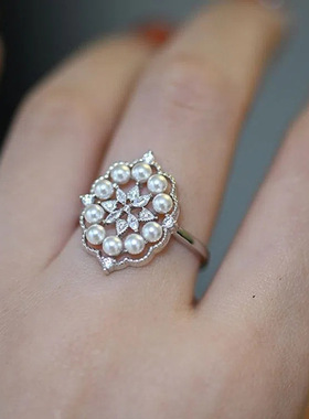 【珍珠环游记S925纯银戒指珍珠复