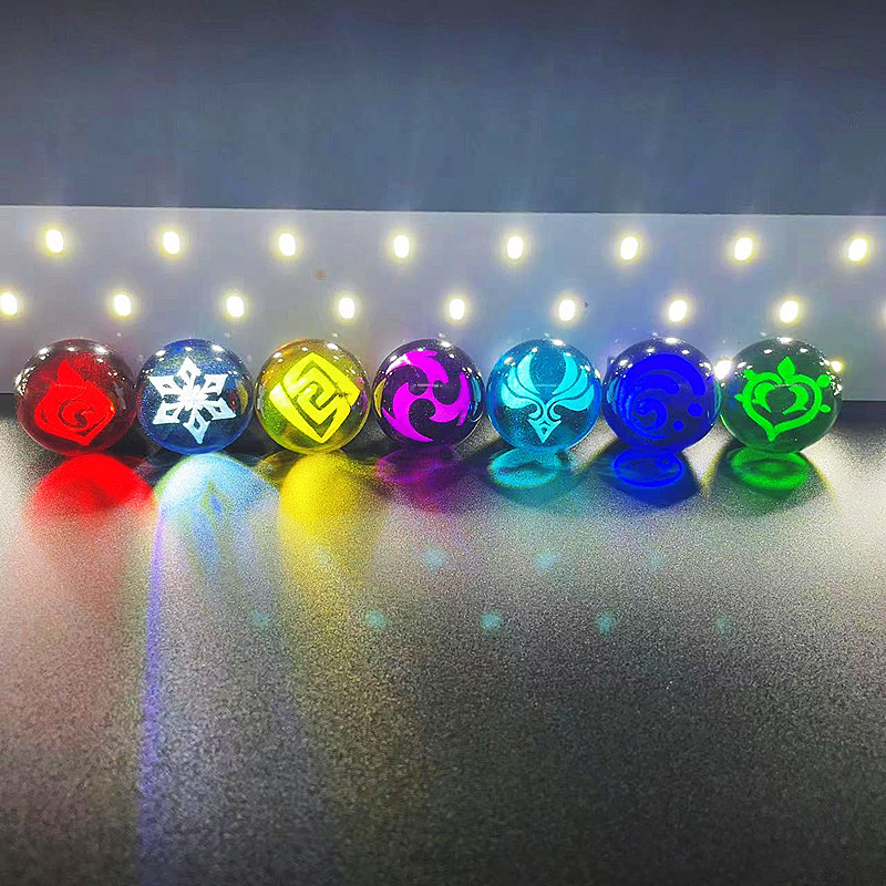 YS游戏周边七元素水晶球3D激光内