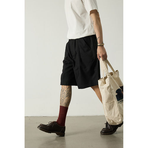 【品牌折扣】BEAMS NNDS西装短裤夏男女日系宽松直筒阔腿褶皱五分