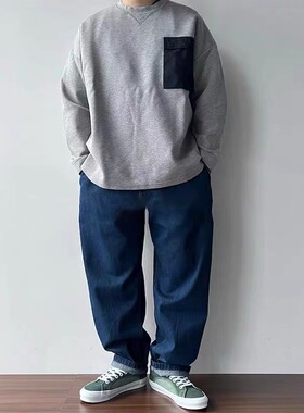 品牌折扣 BEAMS JAPA裤子隐藏款日系宽松休闲水洗锥形弹力牛仔裤