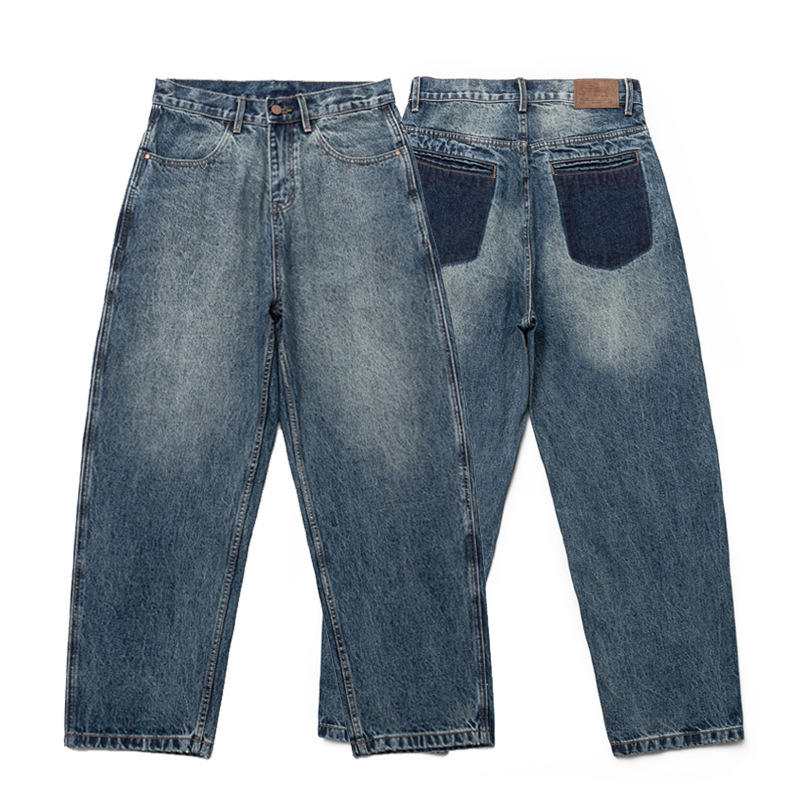 【品牌折扣】BEAMS JAPA牛仔裤春秋日系水洗做旧男女宽松休闲百搭