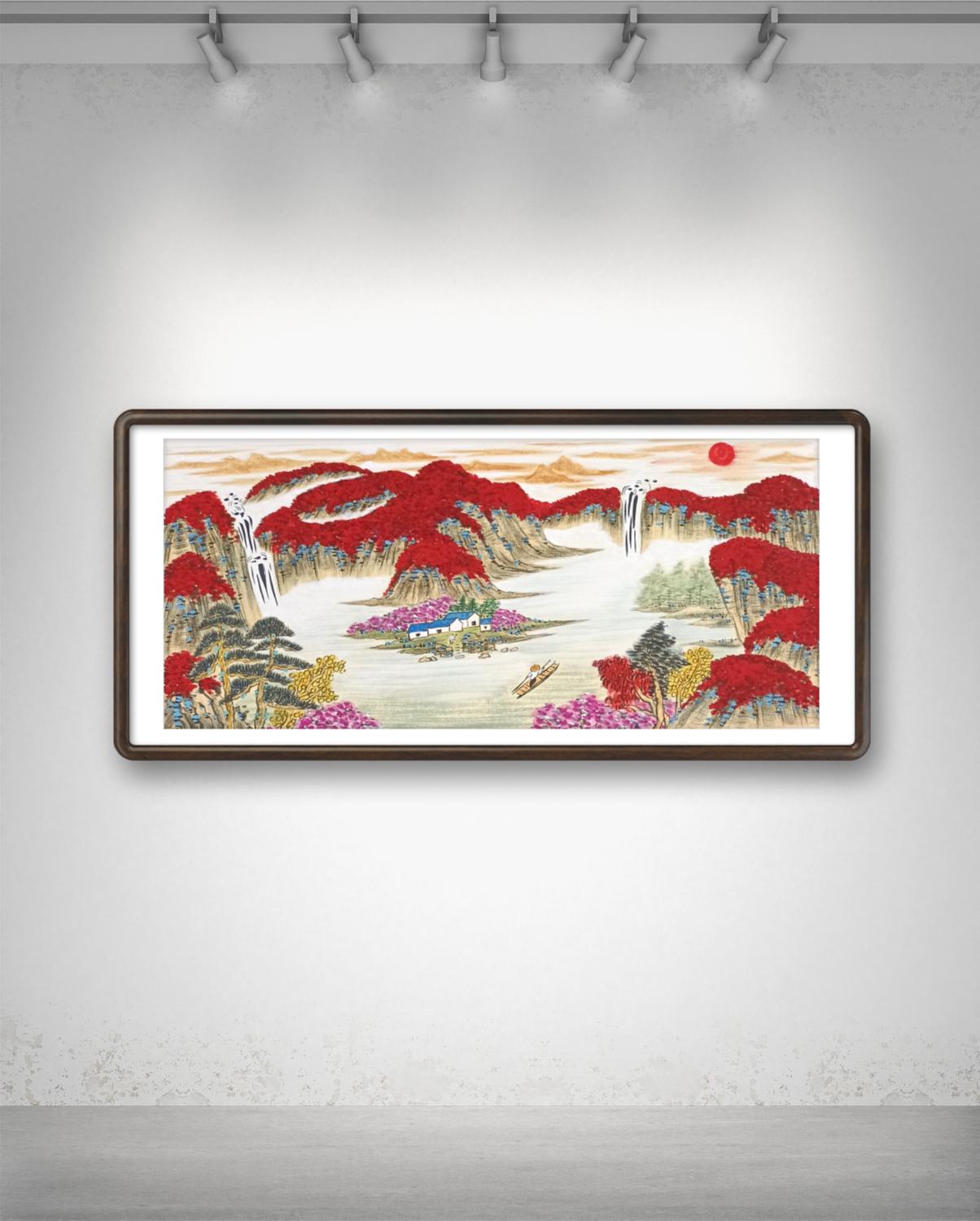 纯手绘国画鸿运当头原创真迹大客厅沙发床头卧室书房间装饰挂字画图片