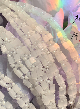 手工拉丝猫眼串珠手链清冷白月光新款时尚自制可调节手链