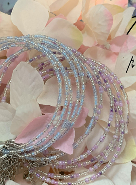 DIY原创清冷古风串珠手链多巴胺米珠记忆钢圈可爱配饰手镯极细