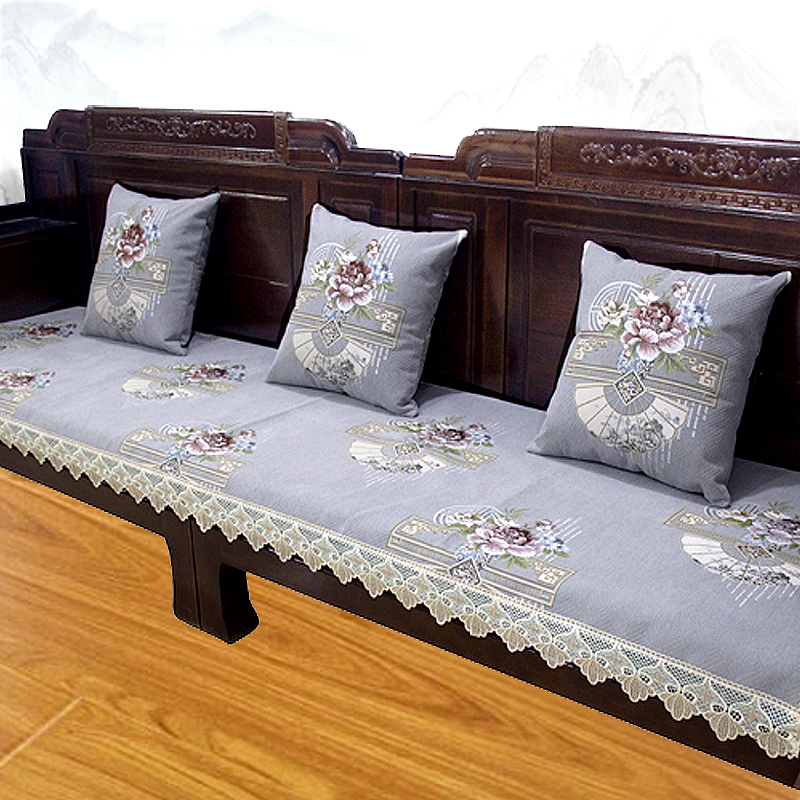 四季沙发垫红木实木沙发坐垫盖布巾罩套中式家具机洗罗汉床垫防滑