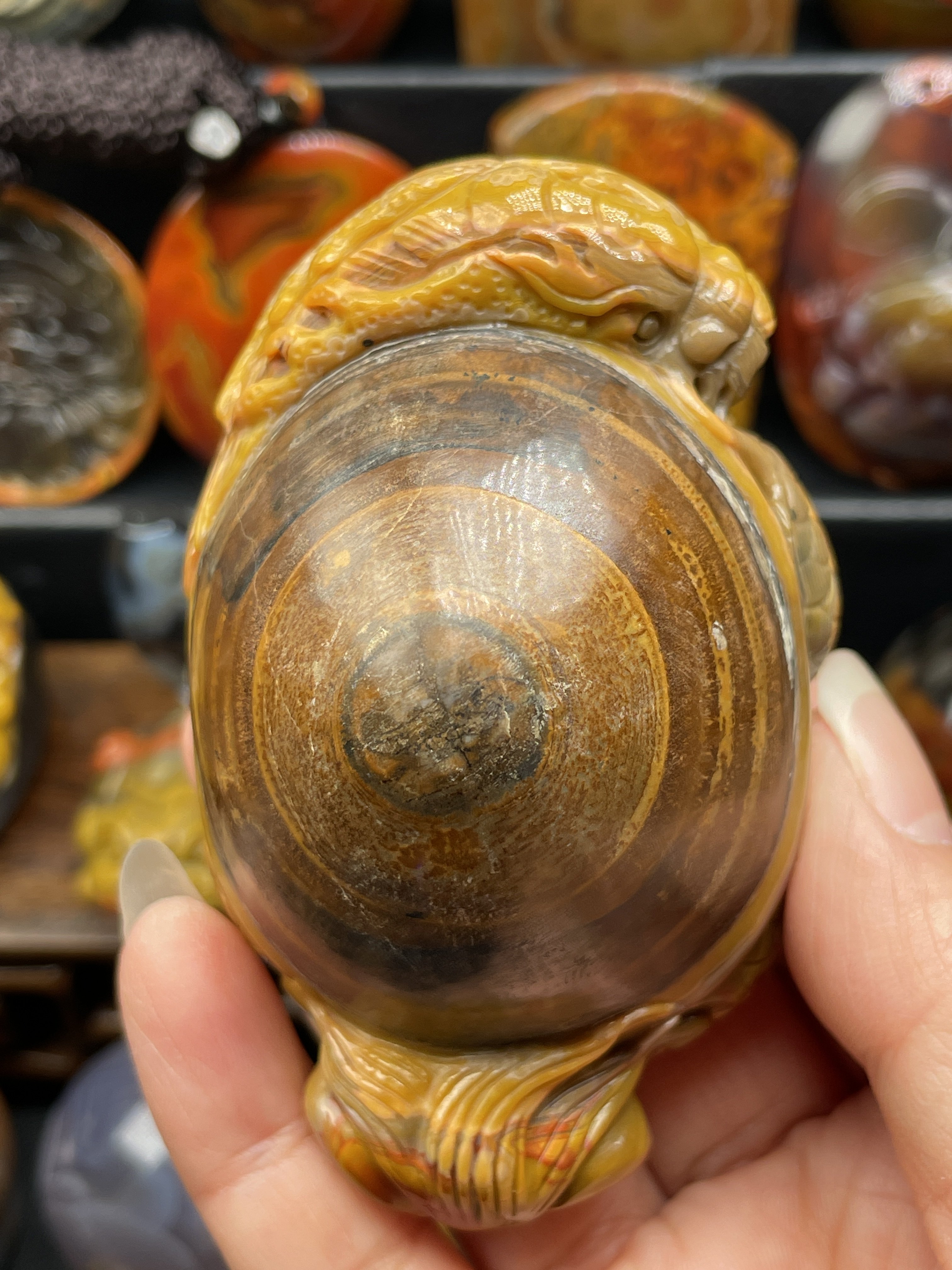 战国红玛瑙精品天眼俏色巧雕精雕龙龟摆件把件