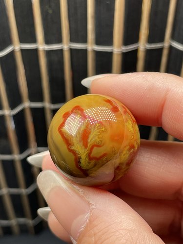 战国红玛瑙精品俏色金草立体金麦穗圆珠锁骨珠挂件