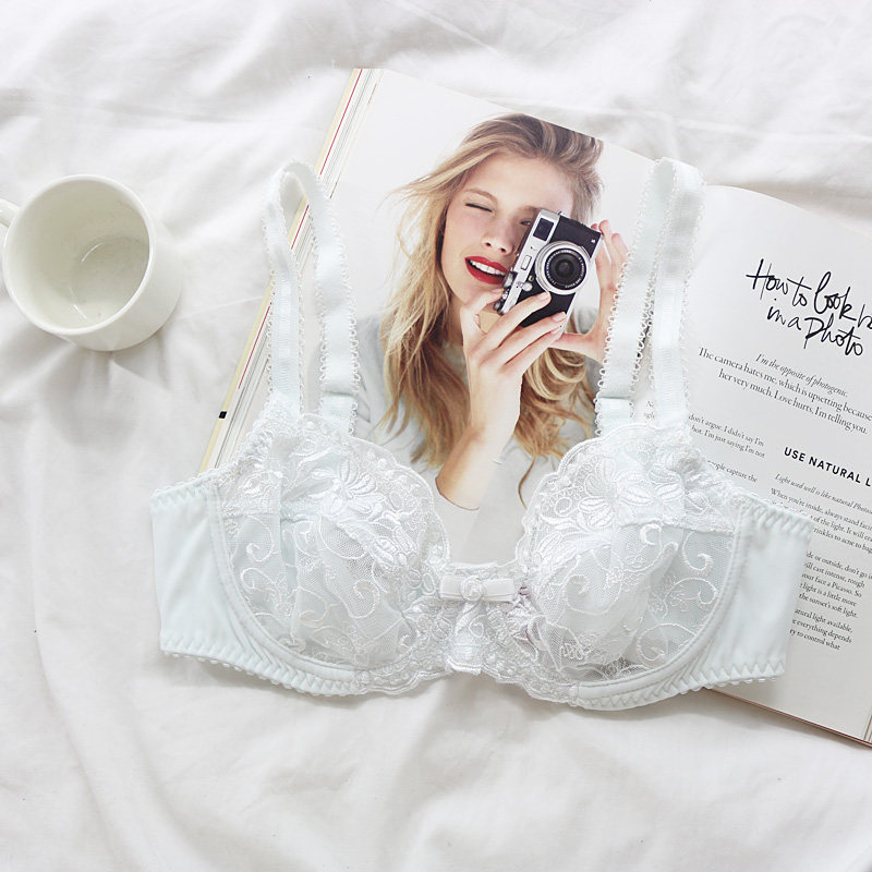 纯白网纱蕾丝轻薄款女文胸舒适自然无海绵显胸小性感内衣有钢圈在类目 女士内衣/男士内衣/家居服, 文胸中 - 来自Buy2taobao.com提供专业的淘宝代购服务