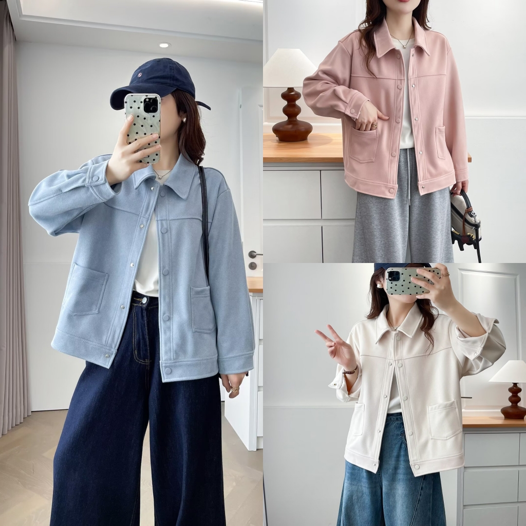 减龄时尚显瘦工装翻领外套上衣