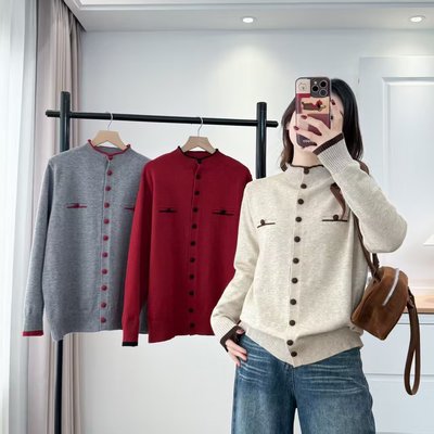 秋冬韩版新款撞色小众毛衣针织衫