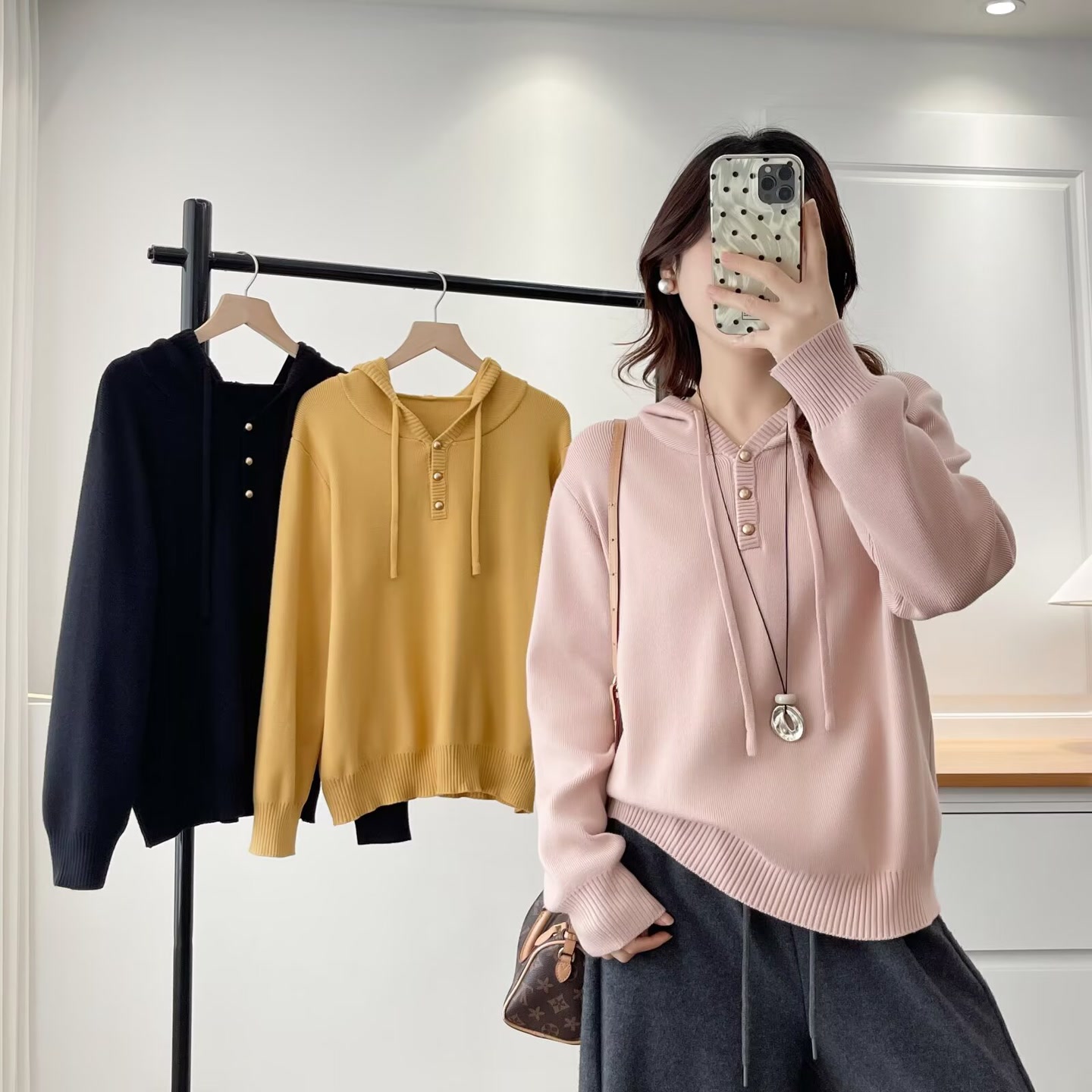 连帽长袖宽松显瘦百搭加厚针织衫