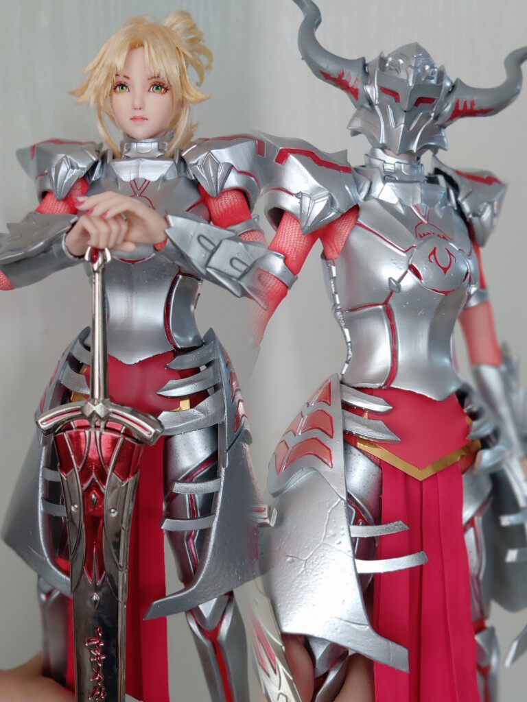 fgo莫德雷德盔甲版小莫可动兵人人偶模型铠甲定制