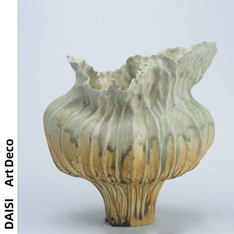 新中式侘寂风手工不规则口陶瓷花瓶样板间书房民宿桌面花店插花器,家居饰品,花瓶,淘宝优惠券,粉丝福利购,淘宝优惠卷