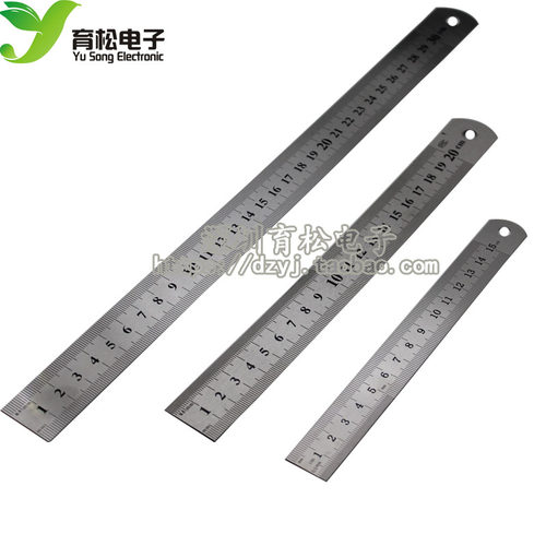 不锈钢直尺 150MM -300MM 双面刻度尺子 钢尺 美术0.5-0.7厚度