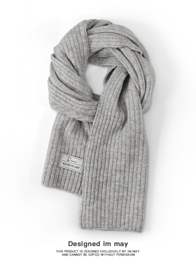 2024新款秋冬季洋气ins潮男生韩系仿羊绒黑色灰色围巾女冬高级感