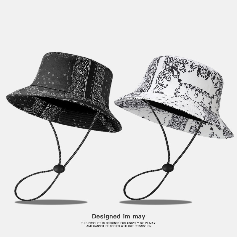 腰果花鱼夫女帽渔夫帽设计感小众防晒帽子男夏款潮流户外遮阳帽