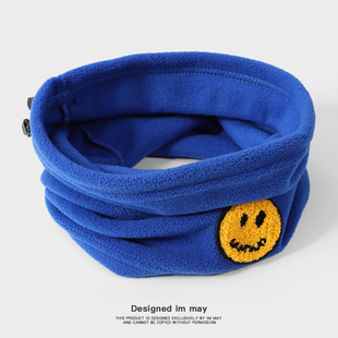 小众克莱因蓝围巾男生冬季 保暖百搭宝蓝色脖套护颈小围脖女ins潮