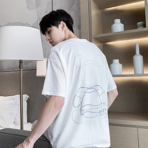 夏季新款潮百搭印花短袖T恤可爱宽松体恤上衣 A328-21300-P55 K75,男装T恤,星座406