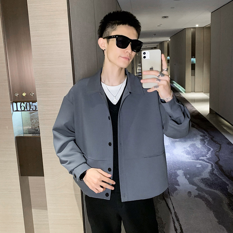 秋季新款社会小伙宽松外套男夹克简约轻熟A328-21722-P95控135,男装夹克,星座406