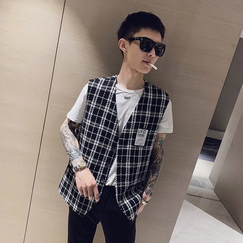 夏款短袖韩版休闲马甲背心社会小伙上衣外套A328-21306-P55K75，男装背心/马甲，星座406