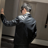 秋季新款黑色社会小伙风皮衣皮夹克男外套A328-21663-P125控165，男装皮衣，星座406