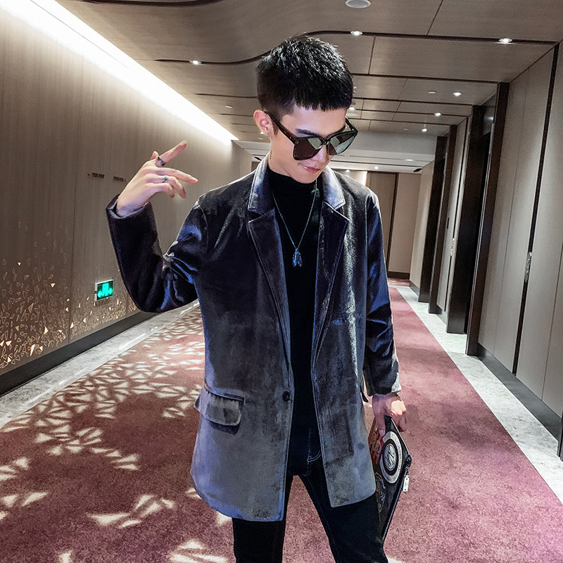 西装版呢料大衣中长款呢子社会小伙秋冬新款外套A328-20331-P115，男装毛呢大衣，星座406