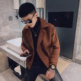 秋冬新款呢料呢子大衣宽松短款外套A328-1982-P105，男装毛呢大衣，星座406