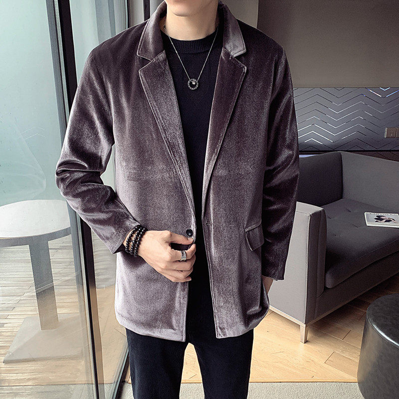 西装版呢料大衣中长款呢子无头风秋冬新款外套A328-20331-P115，男装毛呢大衣，星座406