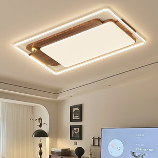 客厅灯现代简约大气2025新款 吸顶灯智能 轻中古风房间卧室灯流行