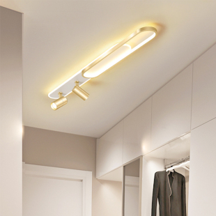 长条走廊过道灯入户玄关灯2026新款轻奢网红爆款带射灯明装吸顶灯