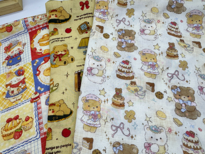 直播一米价60支人造棉轻薄微透9088棉绸猫咪熊透气夏天薄款面料