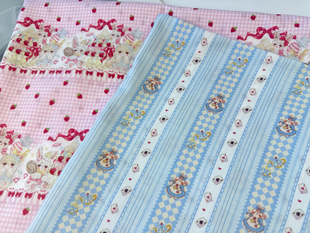 一米价60支天丝拼布兔格子兔洛丽塔裙子睡衣被套肠圈包包布料