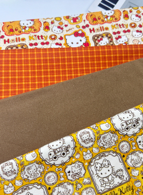 版权花色全棉8安帆布和复古凯蒂包包桌布背带裤外套肠圈布料