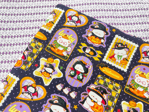 独家版权花色全棉8安帆布和府绸万圣节小熊包包桌布背带裤外套